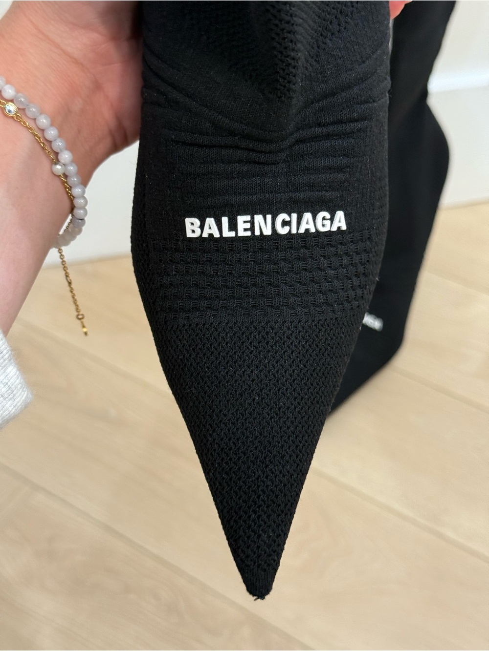 Balenciaga Black Knife Sock Booties - Pointed Toe Stiletto - Picture 9 of 10